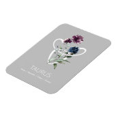 Modern Floral Zodiac Star Sign Taurus Magneet (Linkerzijde)