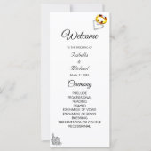 Modern Floral Zwart & Wit Huwelijksprogramma (Voorkant)