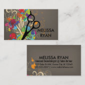 modern florale haarstylist haarstylist salon visitekaartje (Voorkant / Achterkant)