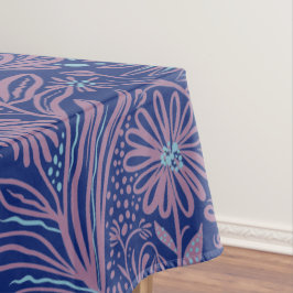 Modern | FLORALE print | Mauve op Koninklijk Blauw Tafelkleed