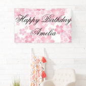 modern, floreel, schattig, trendy, meisje, roze, b spandoek (Insitu)