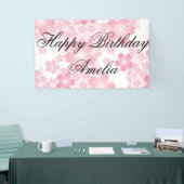 modern, floreel, schattig, trendy, meisje, roze, b spandoek (Beurs)