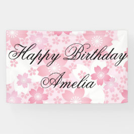 modern, floreel, schattig, trendy, meisje, roze, b spandoek