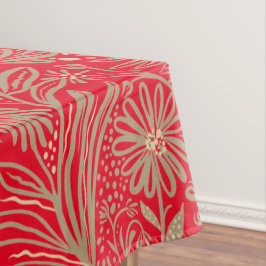 Modern | FLORERAL | Beige op rood Tafelkleed