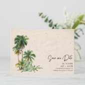 Modern Florida Beach Photo Wedding Save The Date (Staand voorkant)