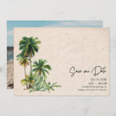 Modern Florida Beach Photo Wedding Save The Date (Voorkant / Achterkant)