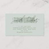 Modern florist flower boutique green  visitekaartje (Achterkant)