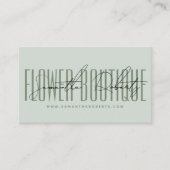 Modern florist flower boutique green  visitekaartje (Voorkant)