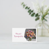 Modern Florist Flower Shop Bouquet QR Code Photo Visitekaartje (Staand voorkant)