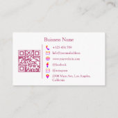 Modern Florist Flower Shop Bouquet QR Code Photo Visitekaartje (Achterkant)