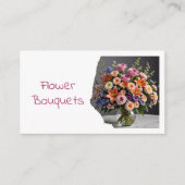 Modern Florist Flower Shop Bouquet QR Code Photo Visitekaartje (Voorkant)