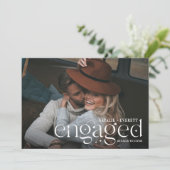 Modern Flourish | Foto-Verloving Aankondiging (Staand voorkant)