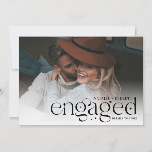 Modern Flourish | Foto-Verloving Aankondiging (Voorkant)