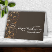 Modern Flourish Happy Thanksgiving Feestdagen Kaart