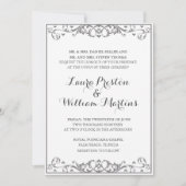 Modern Flourish & Heart Uitnodiging voor een bruil (Voorkant)