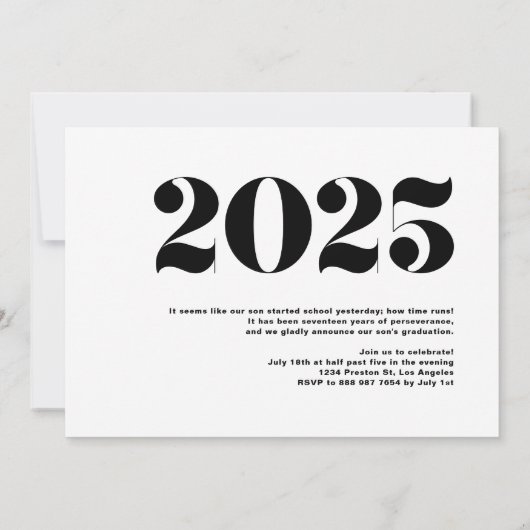 Modern Flourish Typography Photo Afstuderen Kaart (Achterkant)