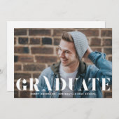 Modern Flourish Typography Photo Afstuderen Kaart (Voorkant / Achterkant)