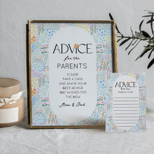 Modern Flower Advies Kaart Baby shower Activiteit
