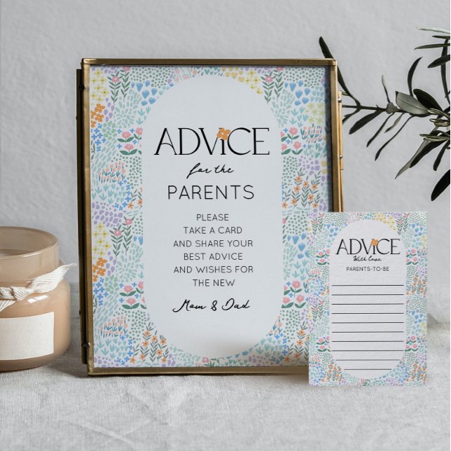 Modern Flower Advies Kaart Baby shower Activiteit (Creator heeft geüpload)