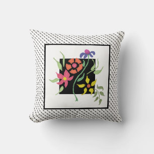 Modern Flower Bouquet Black White Kussen