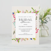 Modern Flower Bridal Shower Kaart (Staand voorkant)