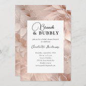 Modern Flower Brunch & Bubble Vrijgezellenfeest Kaart (Voorkant / Achterkant)