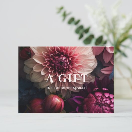 MODERN FLOWER BUSINESS GIFT CERTIFICATE  (Staand voorkant)