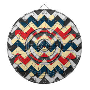 Modern Flower Chevron Zigzag Pattern 2 Dartbord