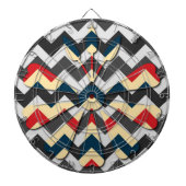 Modern Flower Chevron Zigzag Pattern Dartbord (Voorkant)