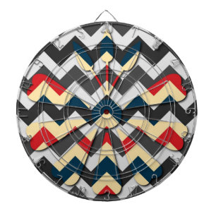 Modern Flower Chevron Zigzag Pattern Dartbord