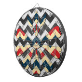 Modern Flower Chevron Zigzag Pattern Dartbord (Voorkant Rechts)