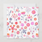 Modern Flower Garden Boho Pink Wedding Invitation Kaart (Achterkant)
