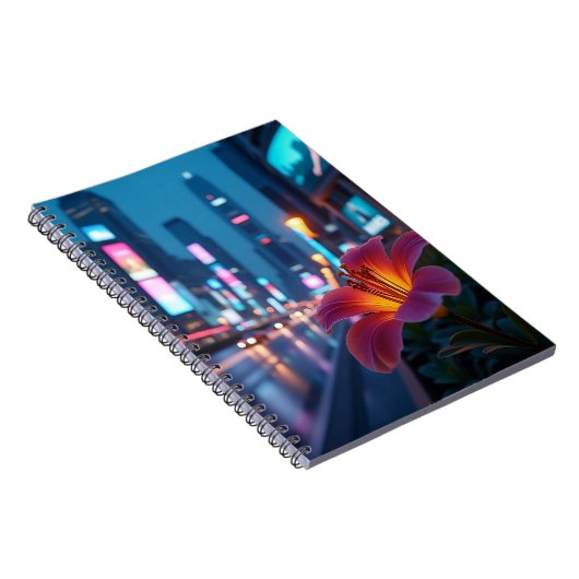 Modern Flower in Cityscape - Notebook Notitieboek (Rechterzijde)