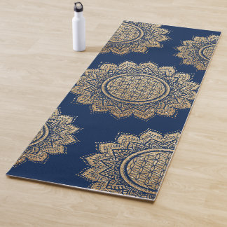 Modern Flower of life gold Mandala Yogamat