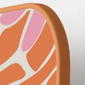Modern Flower Pink & Sinaasappel Monogram Pickleball Paddle (Links Detail)