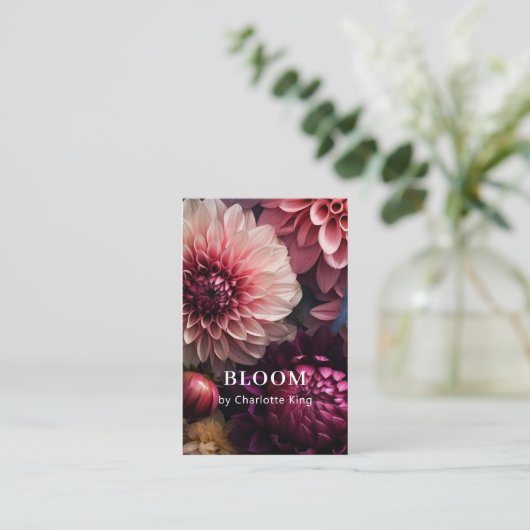 Modern Flower QR Code Visitekaartje (Staand voorkant)