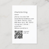 Modern Flower QR Code Visitekaartje (Achterkant)