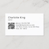 Modern Flower QR Code Visitekaartje (Achterkant)