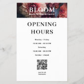 Modern Flower Salon Pricelist QR Code Flyer (Achterkant)