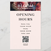 Modern Flower Salon Pricelist QR Code Flyer (Achterkant)