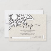 Modern Flower Typography RSVP Wedding Kaart (Voorkant)