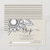 Modern Flower Typography RSVP Wedding Kaart (Voorkant / Achterkant)