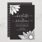 Modern Flower Typography Style Wedding Invitation Save The Date (Voorkant / Achterkant)