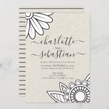 Modern Flower Typography Style Wedding