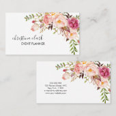 Modern Flowers Boho Floral Custom Visitekaartje (Voorkant / Achterkant)