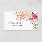 Modern Flowers Boho Floral Custom Visitekaartje (Voorkant)
