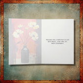  Modern Flowers en Vaas Happy Birthday Kaart