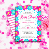 Modern Flowers Het is een Meisje Baby shower Kaart