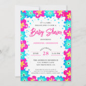 Modern Flowers Het is een Meisje Baby shower Kaart (Voorkant)