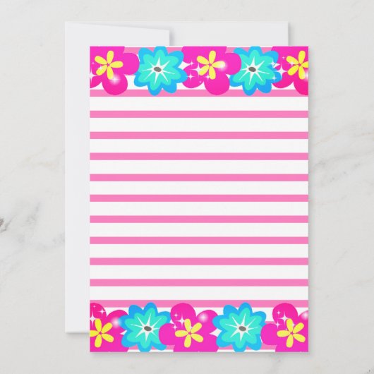 Modern Flowers Het is een Meisje Baby shower Kaart (Achterkant)